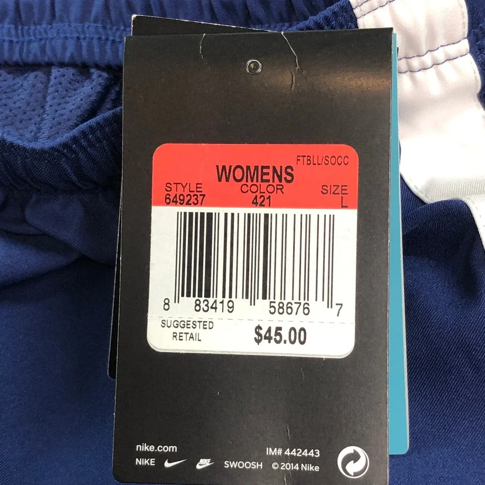 New Nike Womens US Soccer Shorts Large Blue Dri-FIT Training Navy Stay Cool NWT - Picture 5 of 16